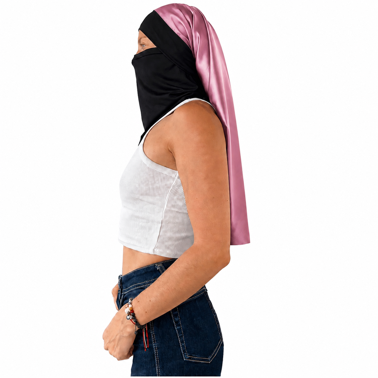Pescuezo Doble Hijuepeta Satín Rosa 70cms