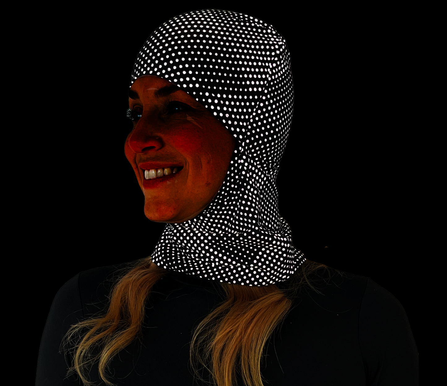 Balaclava Gato Luz Reflectivo Puntos BYN