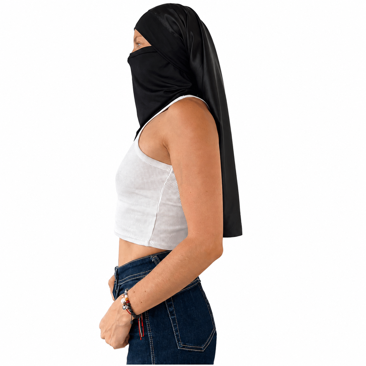 Doble Hijuepeta Satín Negro 70cms