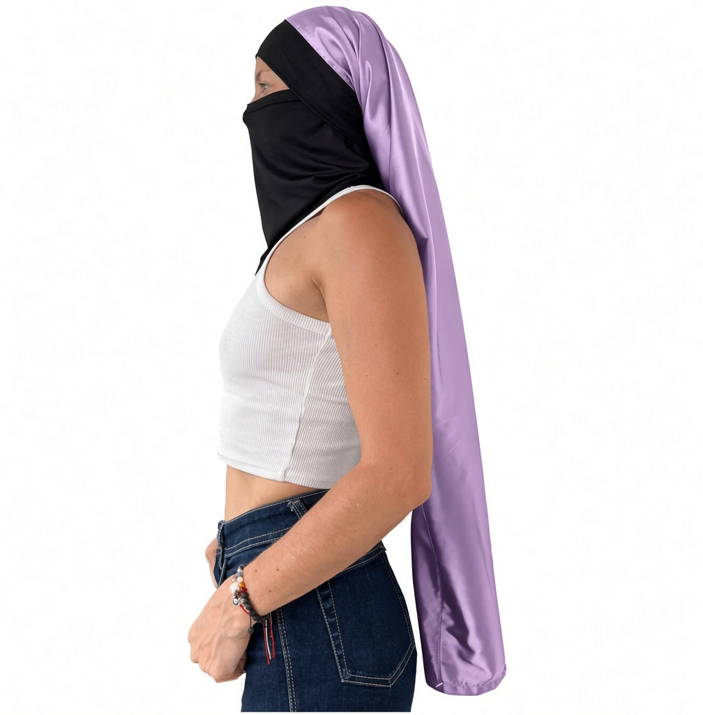 Pescuezo Doble Hijuepeta Satín Morado 100cms