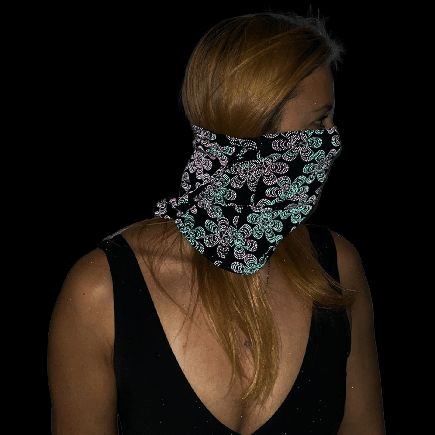 Balaclava Gato Luz Reflectivo Floral Multicolor - Pescuezo