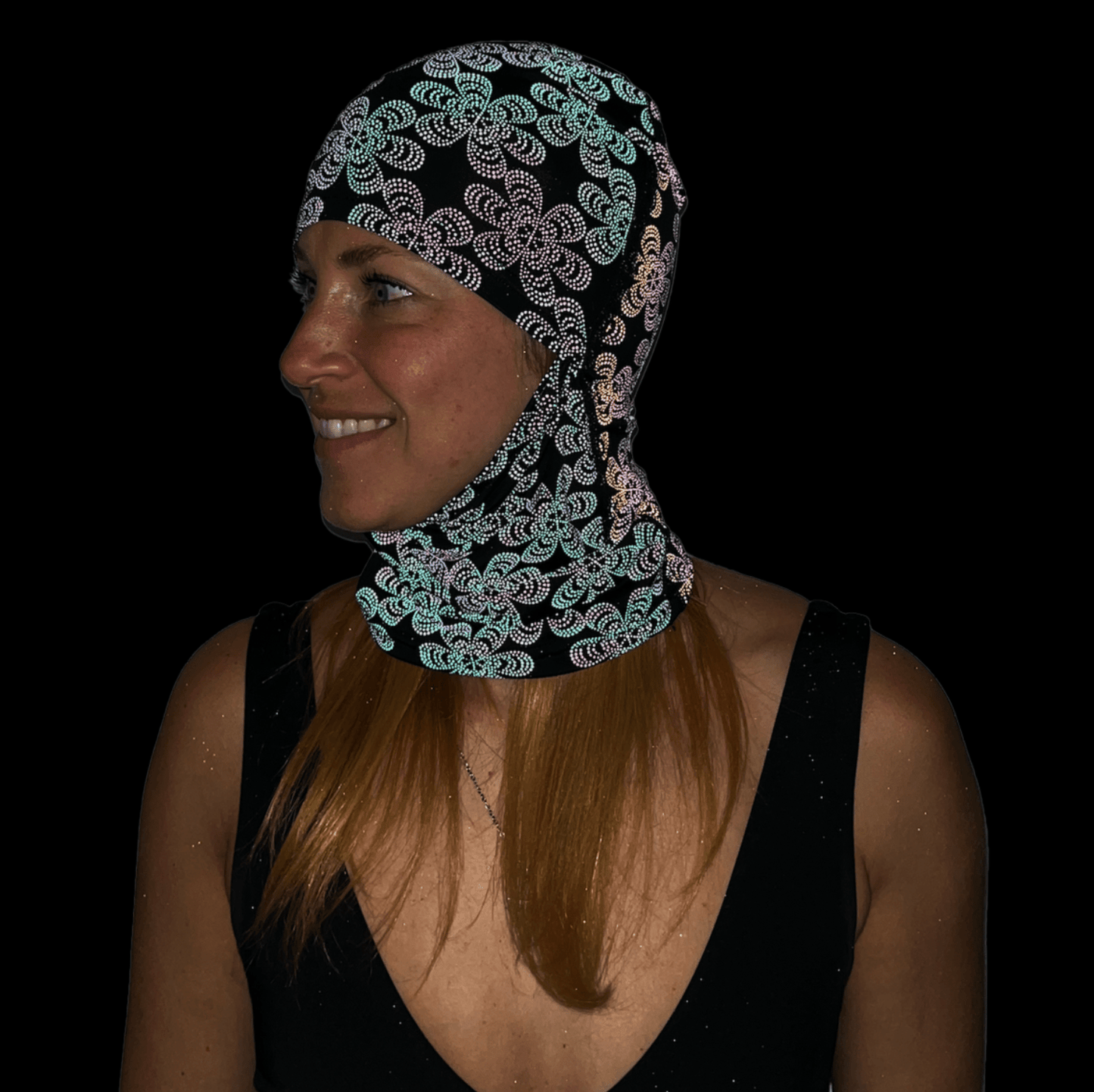 Balaclava Gato Luz Reflectivo Floral Multicolor - Pescuezo