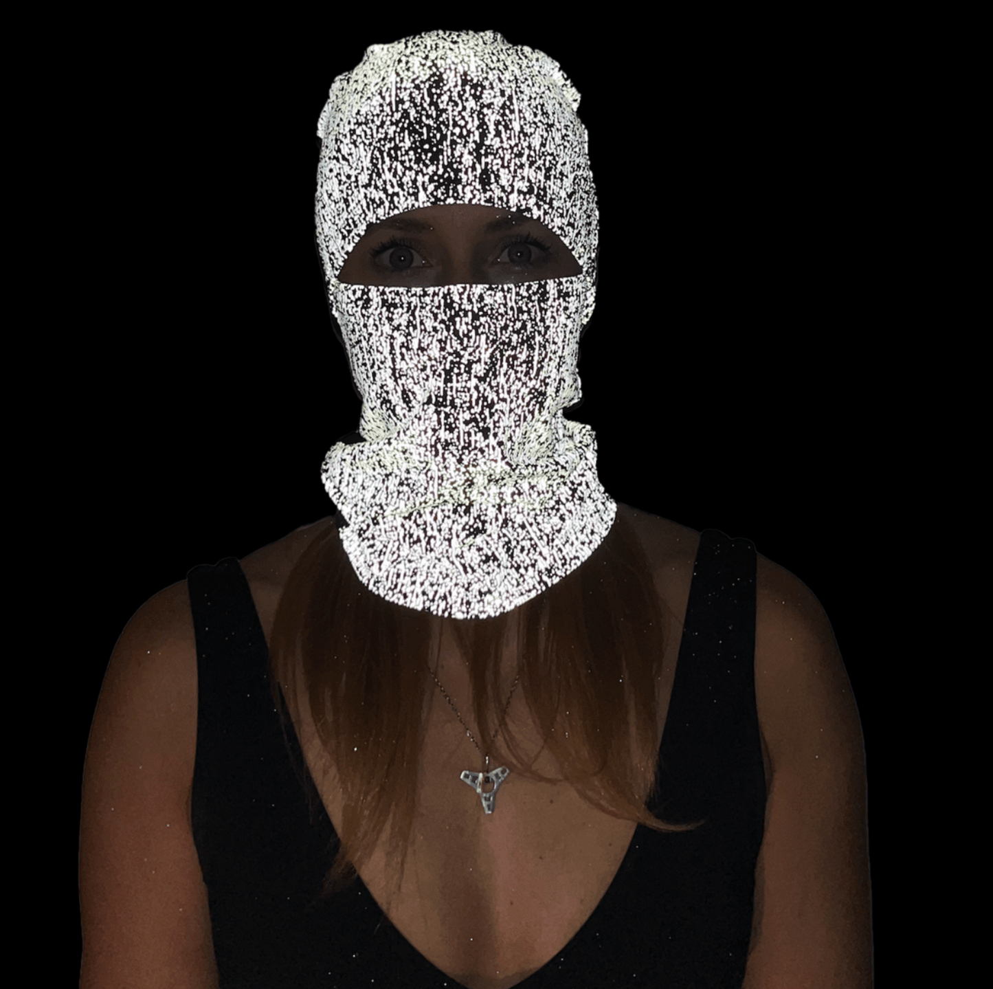 Balaclava Gato Luz Reflectivo Pintura BYN - Pescuezo