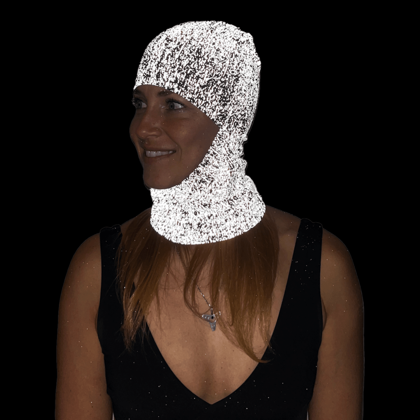 Balaclava Gato Luz Reflectivo Pintura BYN - Pescuezo