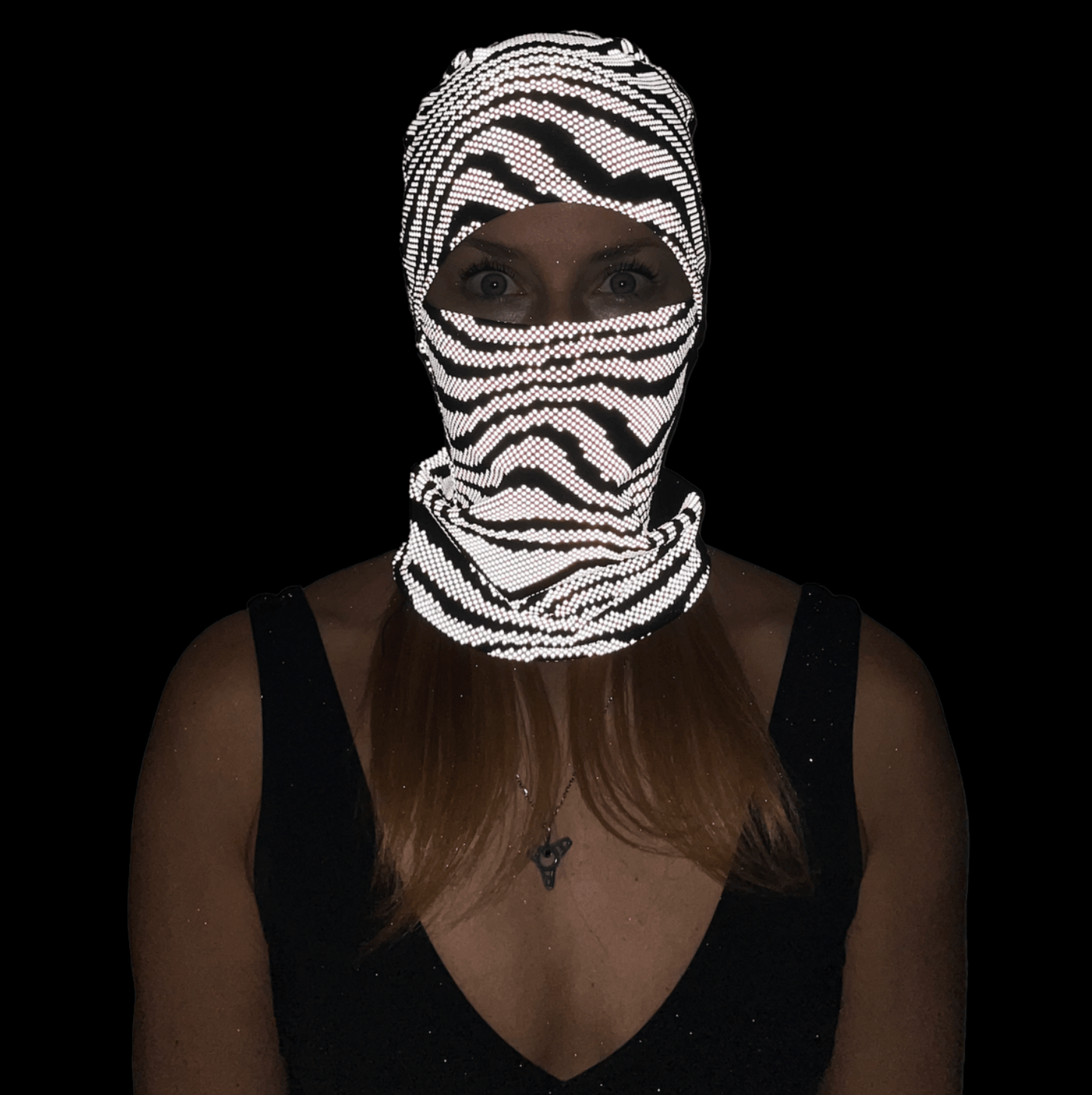 Balaclava Gato Luz Reflectivo Wave BYN - Pescuezo