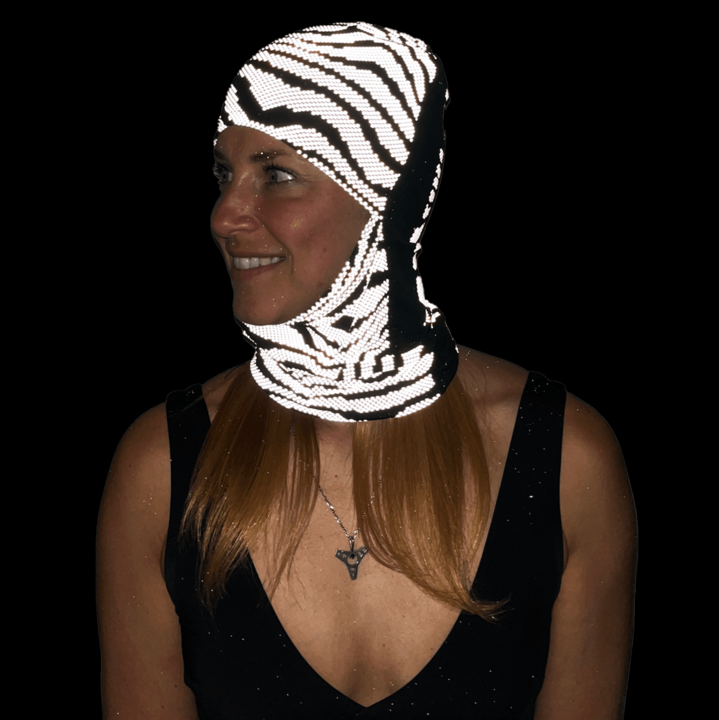 Balaclava Gato Luz Reflectivo Wave BYN - Pescuezo