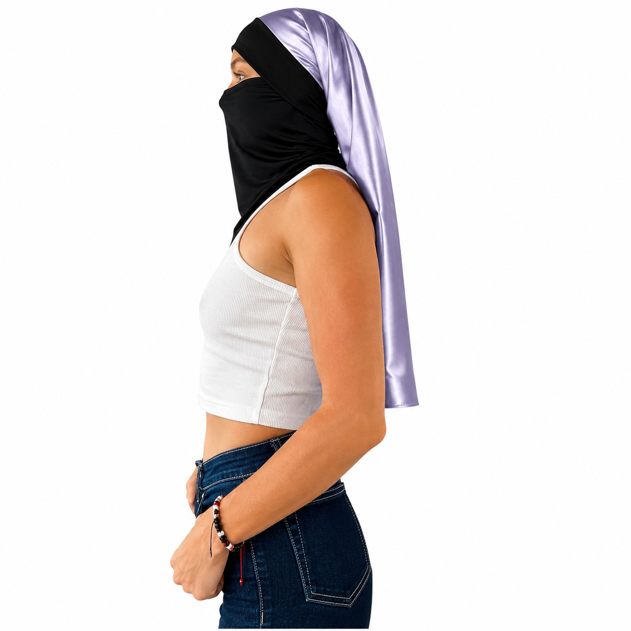 Pescuezo Doble Hijuepeta Satín Morado 70cms