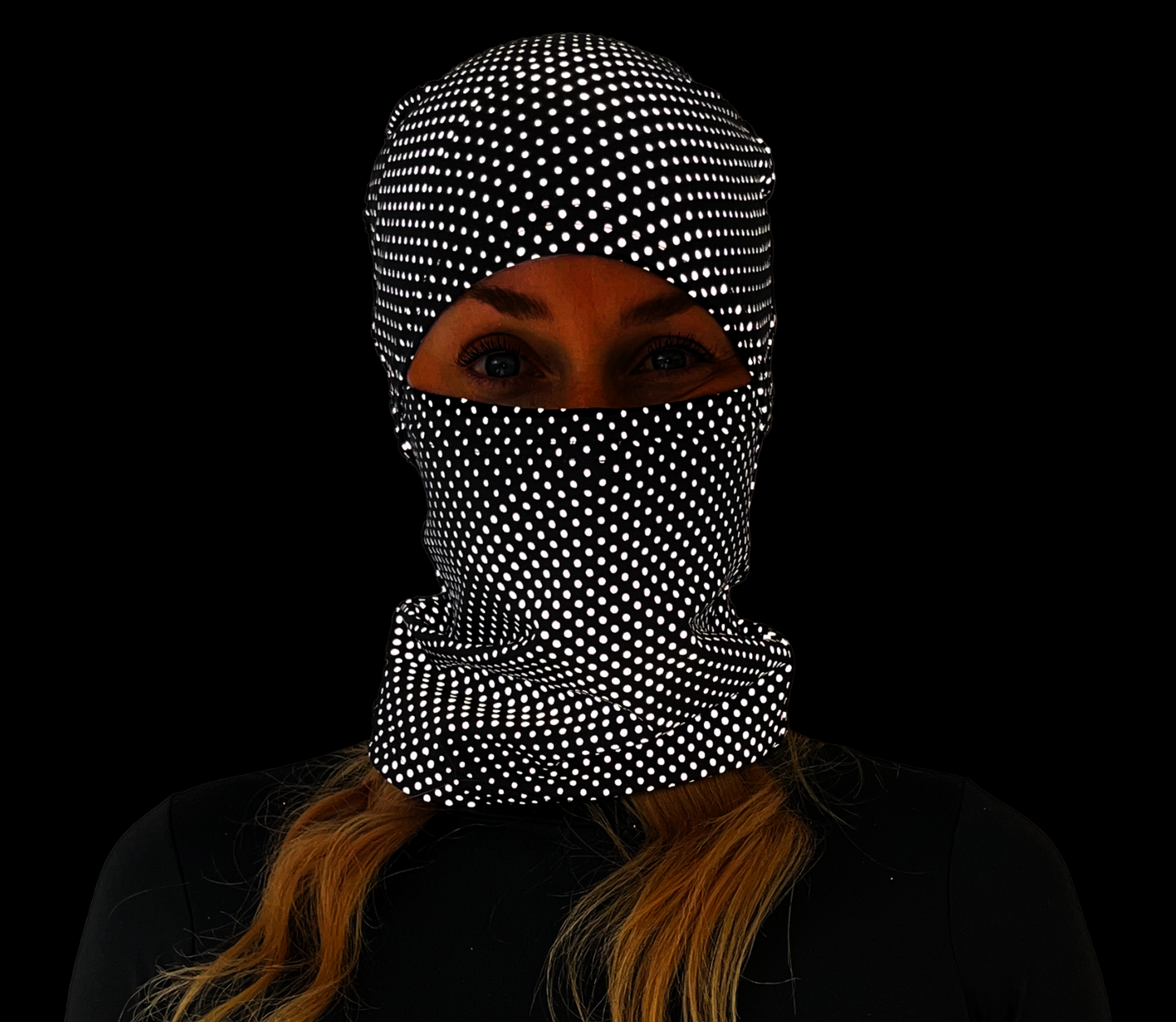 Balaclava Gato Luz Reflectivo Puntos BYN