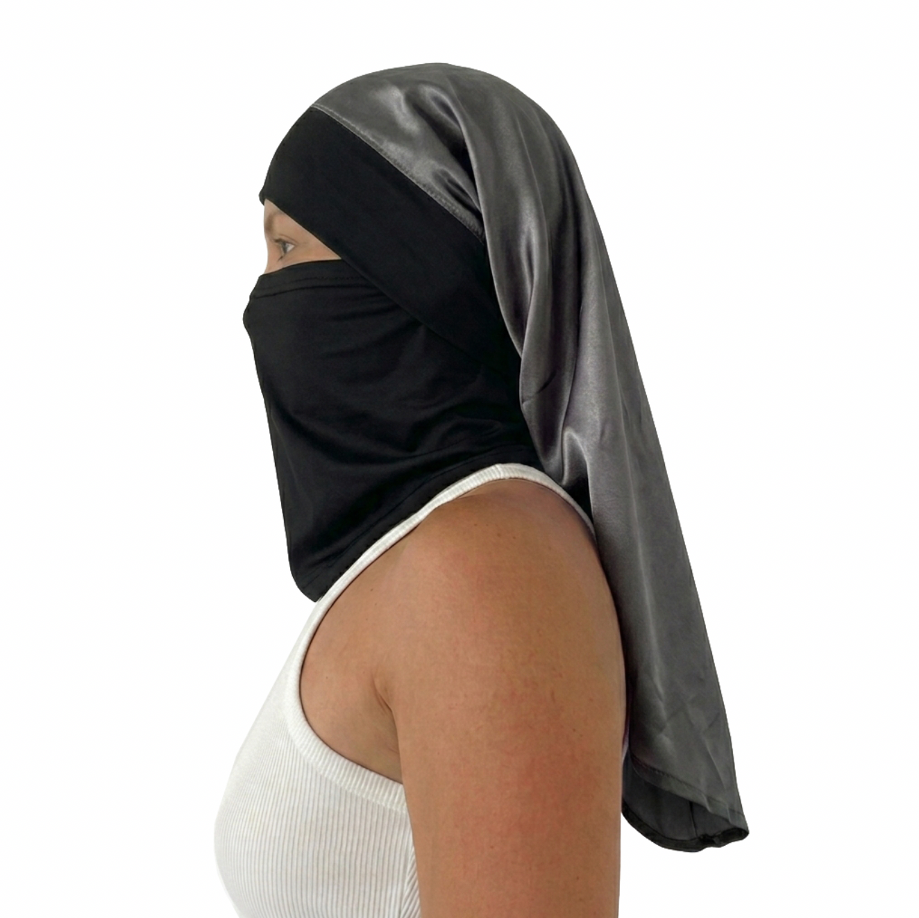 Pescuezo Doble Hijuepeta Satín Gris 50 cms