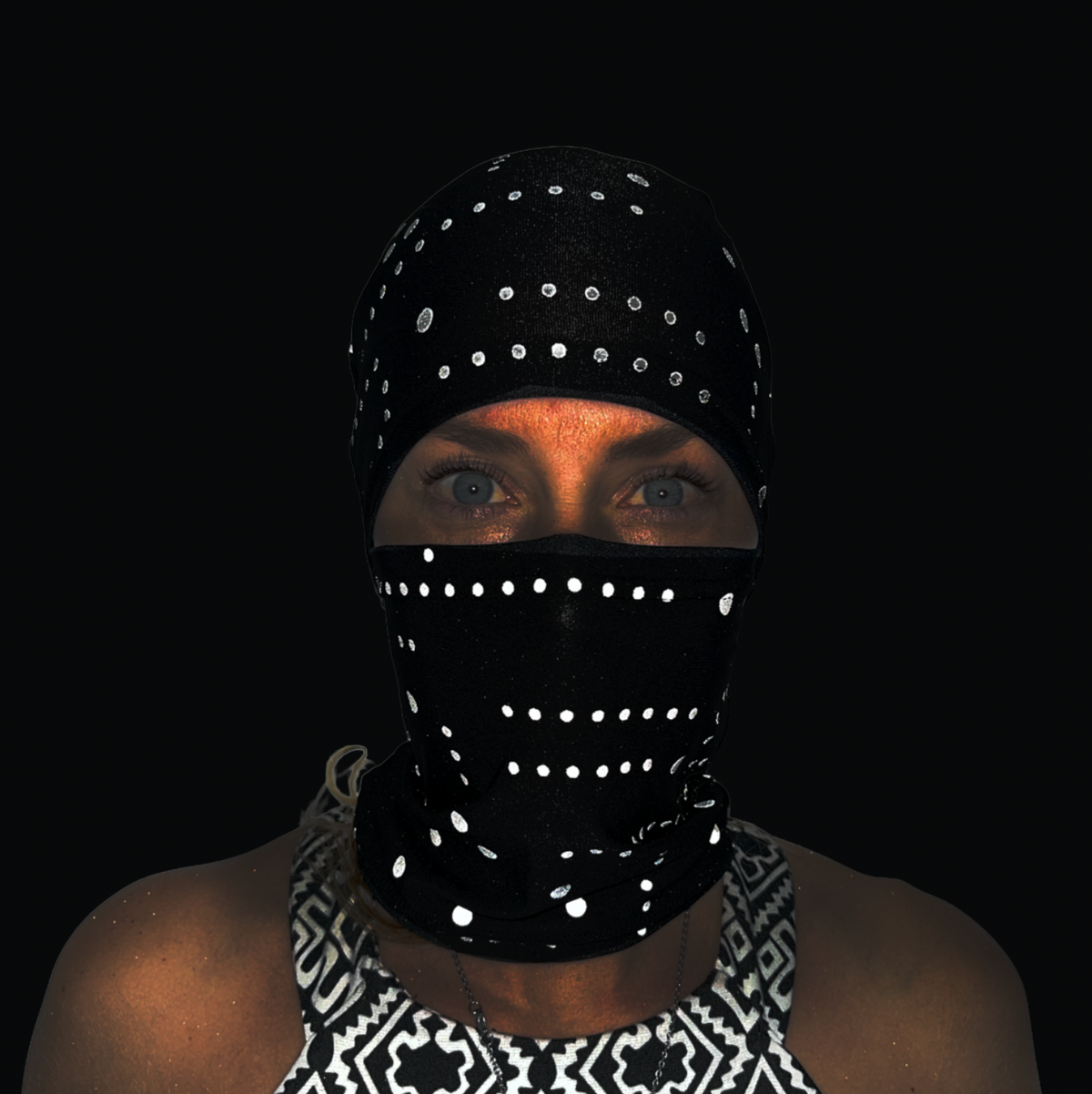 Balaclava Microfibra Gato Reflectivo Luz Tetris