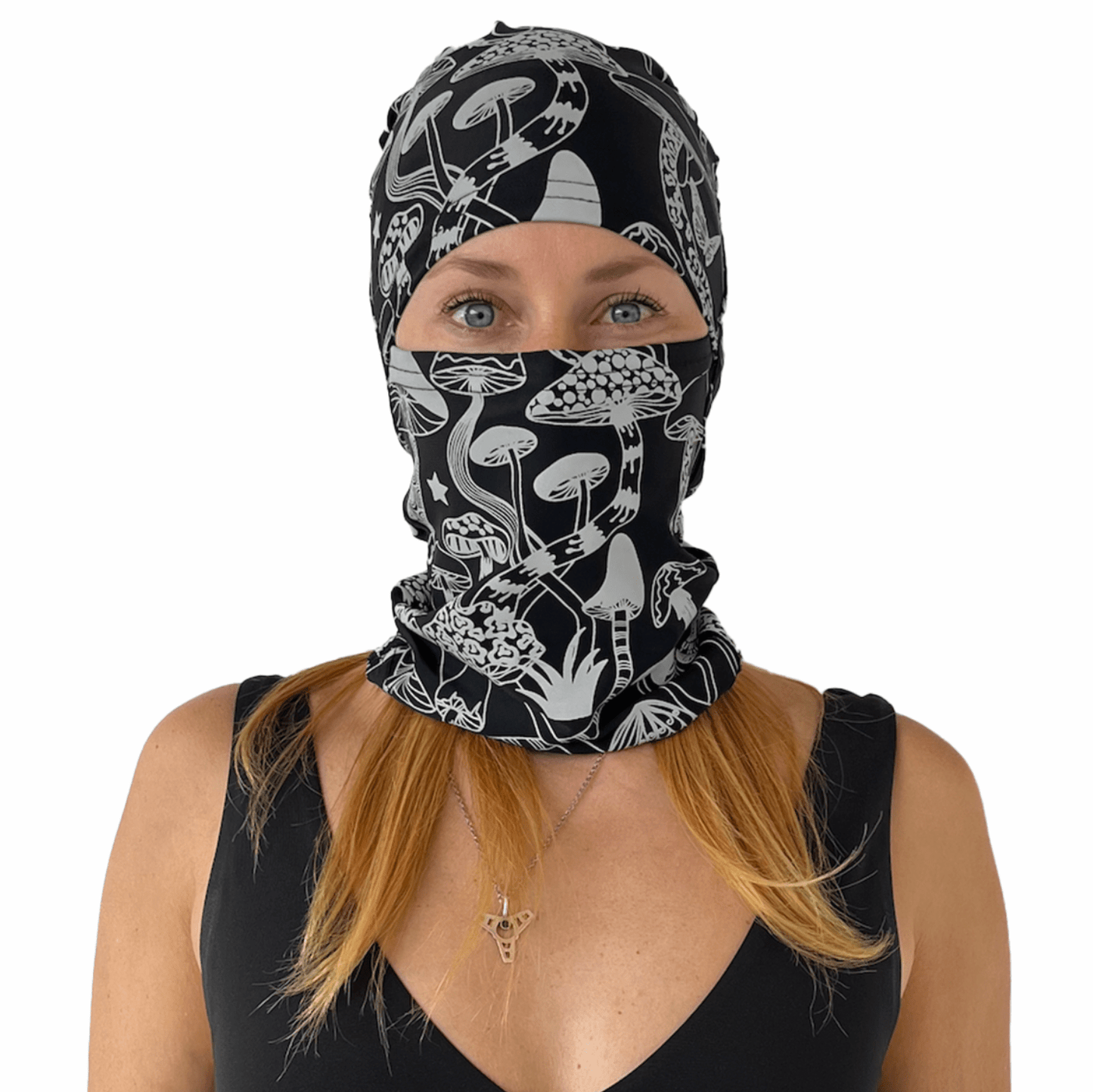 Balaclava Gato Luz Reflectivo Hongos BYN - Pescuezo