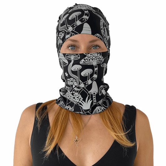 Balaclava Gato Luz Reflectivo Hongos BYN - Pescuezo