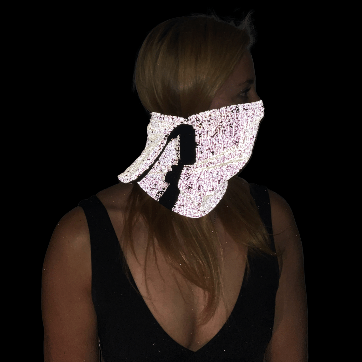 Balaclava Gato Luz Reflectivo Pintura BYN - Pescuezo