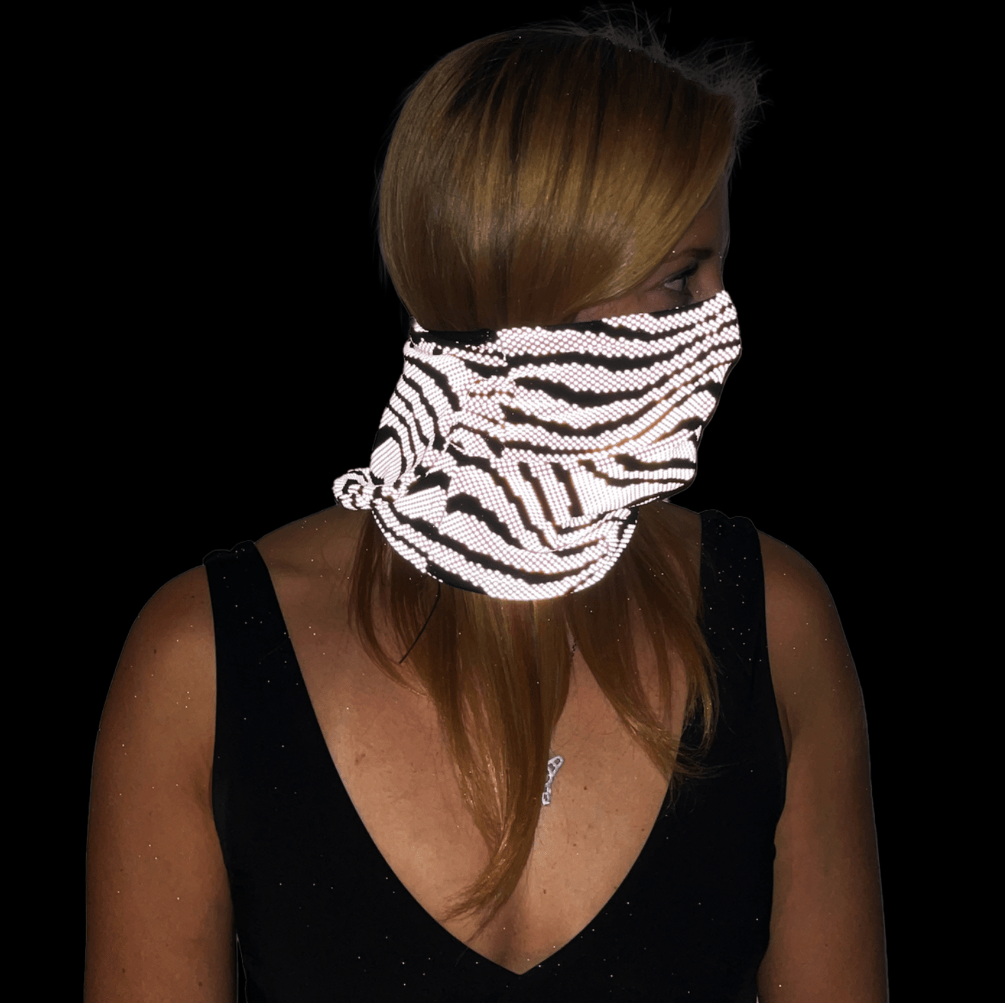 Balaclava Gato Luz Reflectivo Wave BYN - Pescuezo