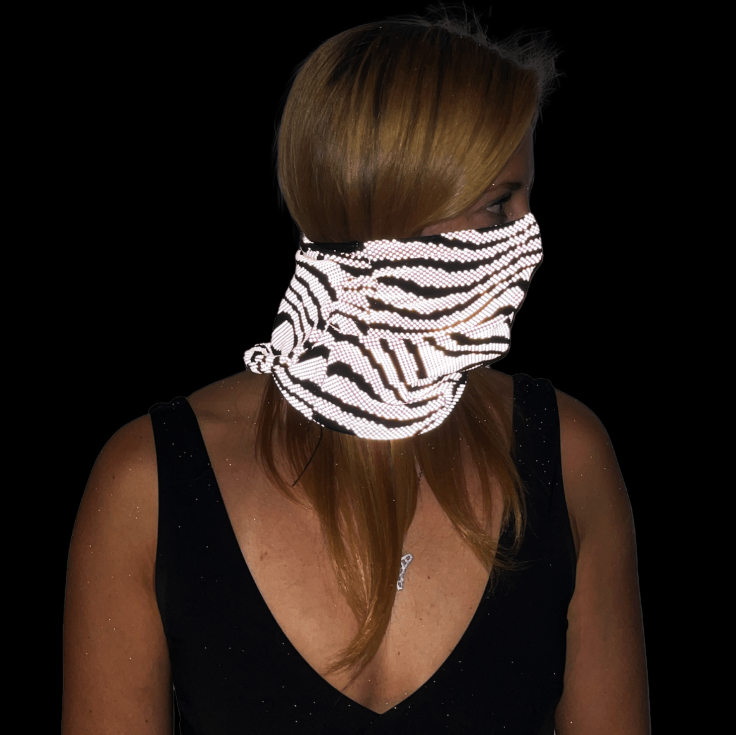 Balaclava Gato Luz Reflectivo Wave BYN - Pescuezo