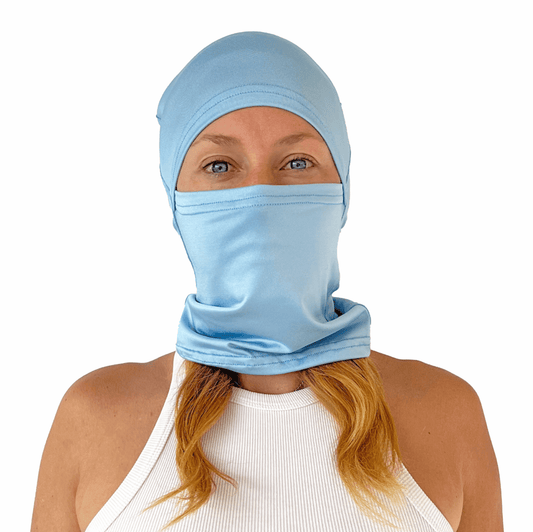 Balaclava Gato Unicolor Azul Bebe - Pescuezo