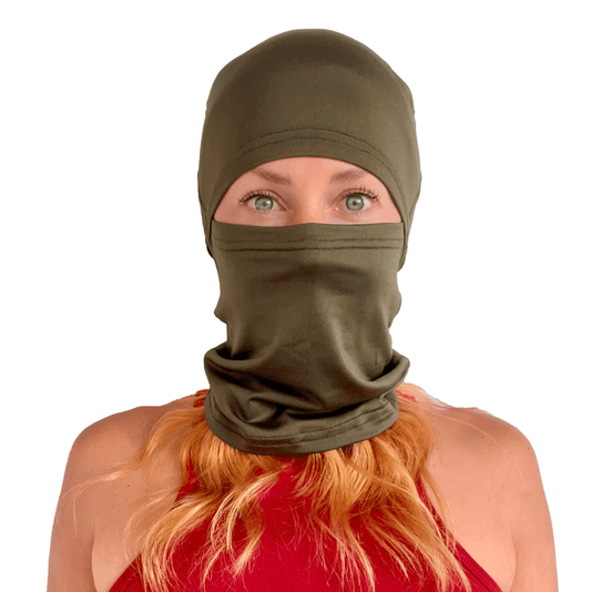 Balaclava Gato Unicolor Oliva - Pescuezo