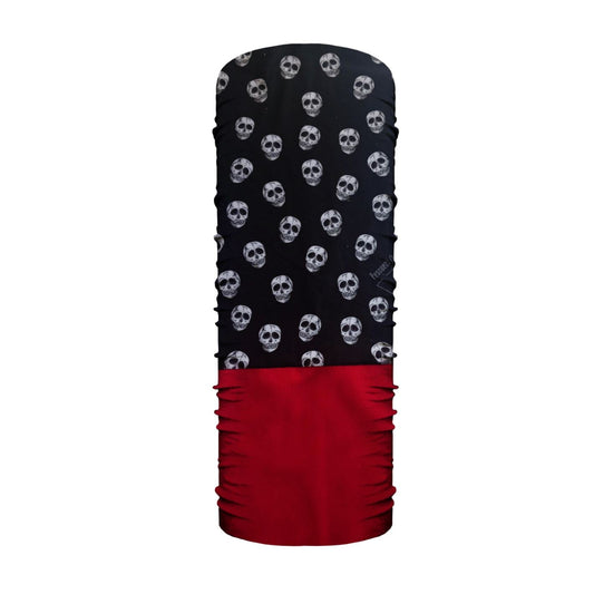 Bipolar Microfibra Calaveritas Negro/Rojo - Pescuezo