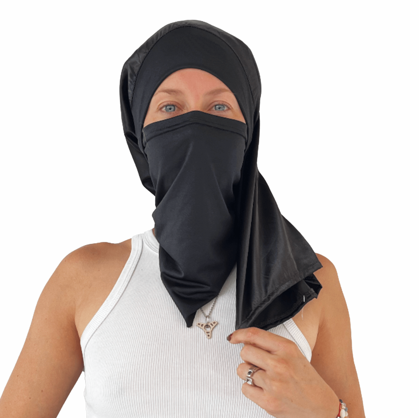 Doble Hijuepeta Satín Negro 50 cms - Pescuezo
