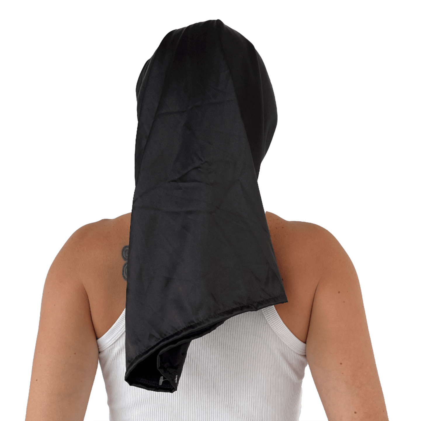 Doble Hijuepeta Satín Negro 50 cms - Pescuezo