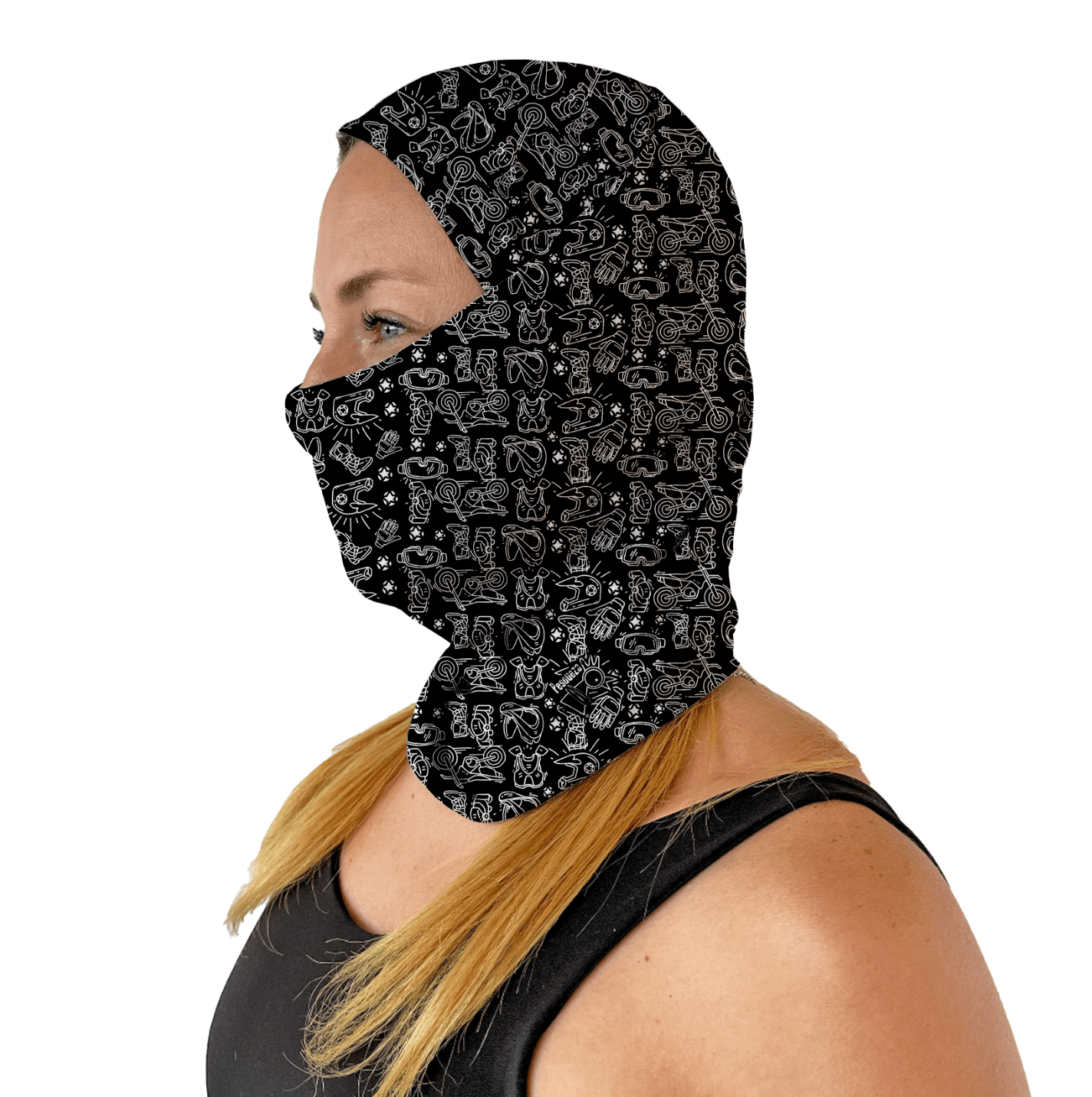 Microfibra Moto Patron Negro - Pescuezo