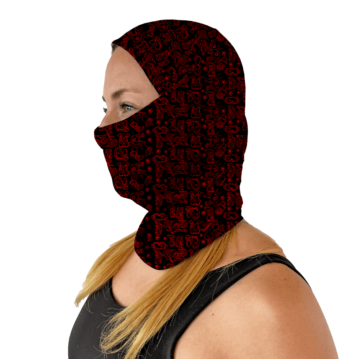 Microfibra Moto Patron Rojo - Pescuezo