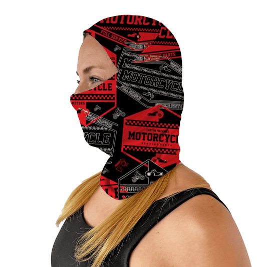 Microfibra Motorcycle Negro Rojo - Pescuezo