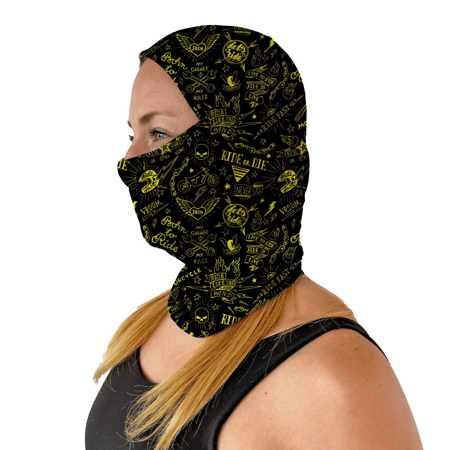 Microfibra Tatoo Moto Amarillo - Pescuezo