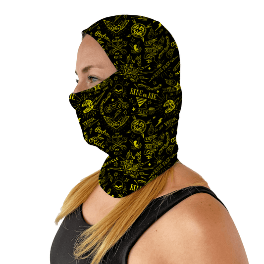 Microfibra Tatoo Moto Amarillo - Pescuezo