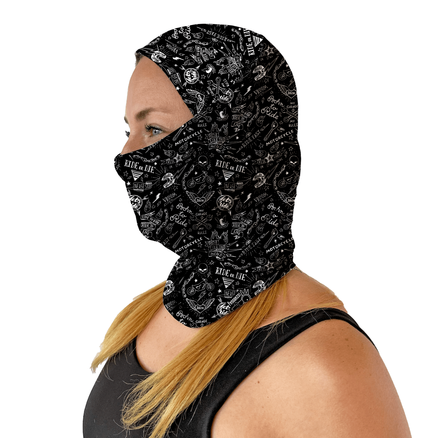 Microfibra tatoo moto negro - Pescuezo