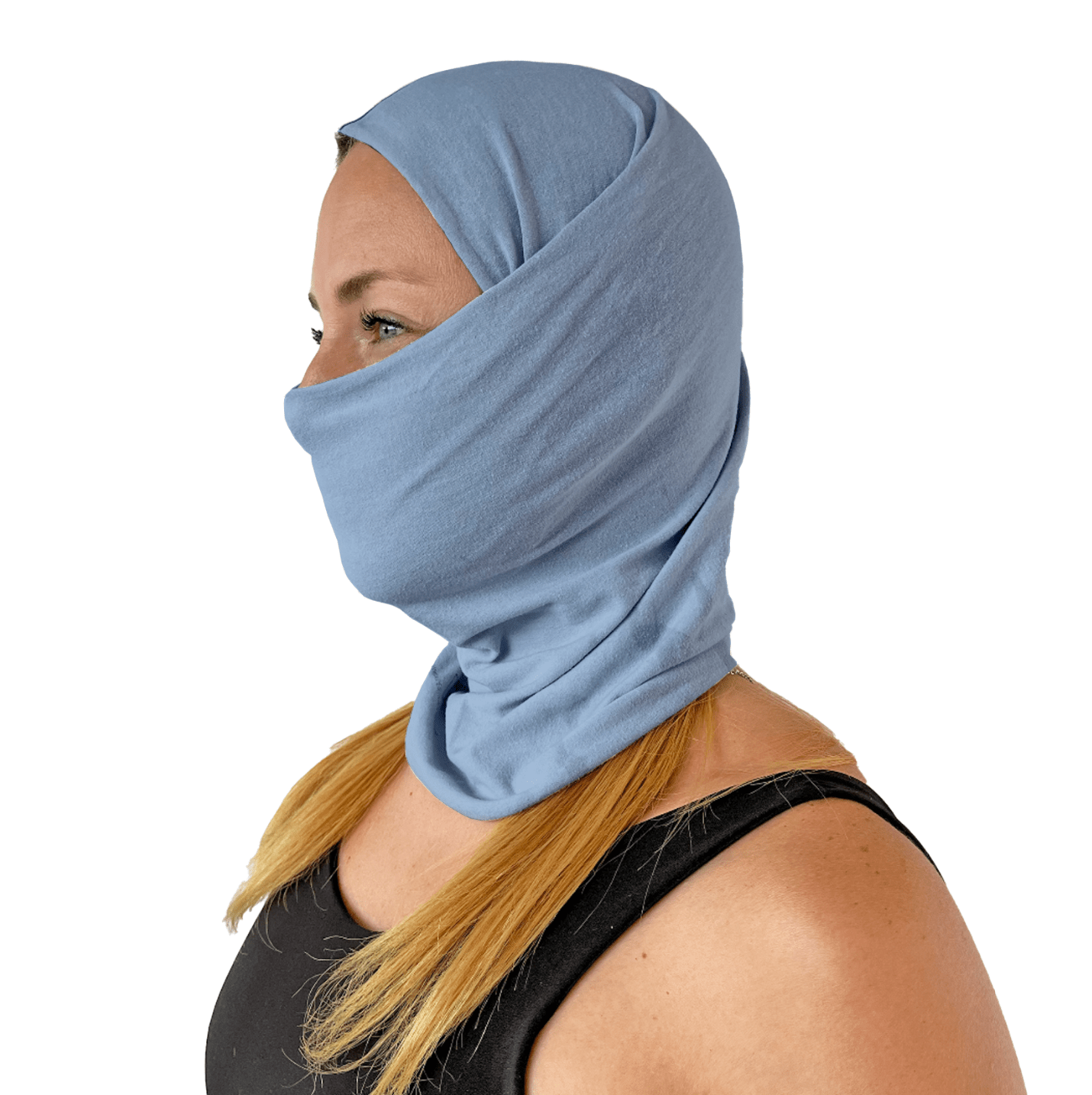 Microfibra Unicolor Azul Bebé - Pescuezo