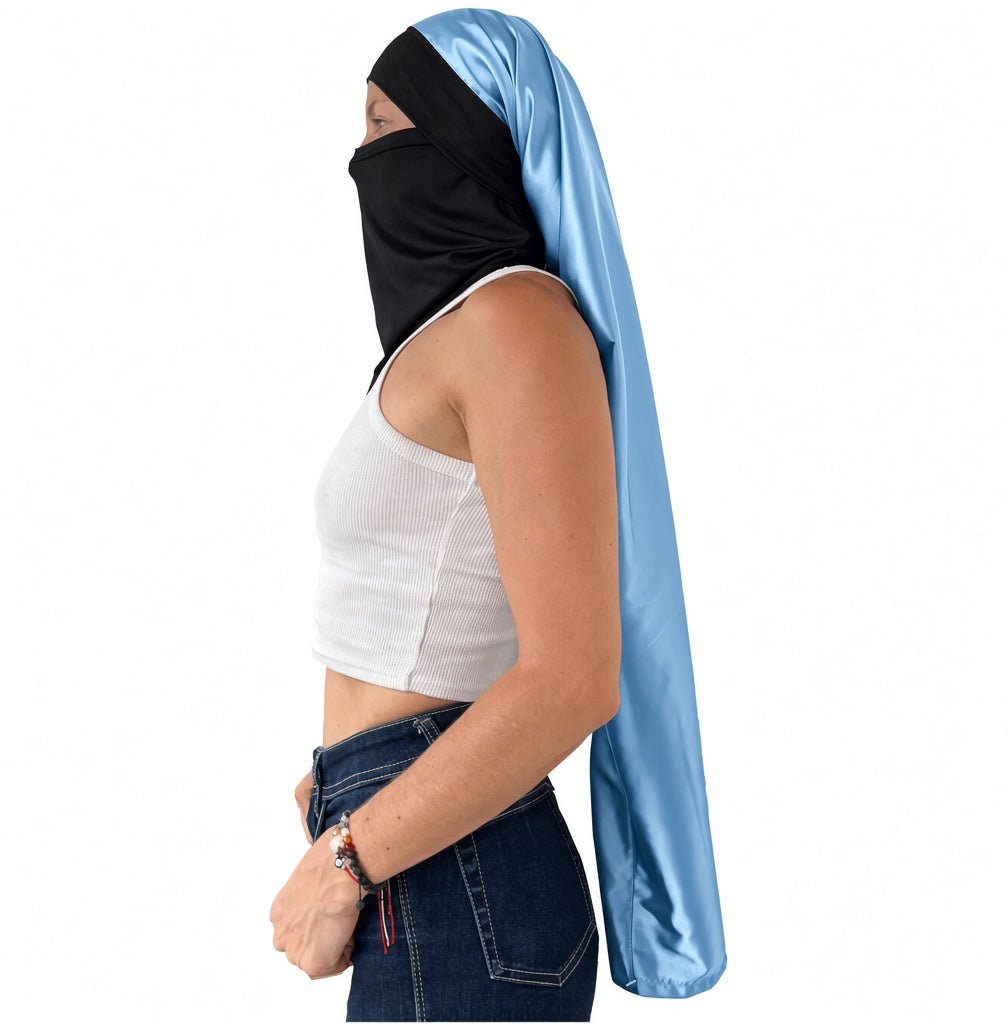 Pescuezo Doble Hijuepeta Satín Azul 100cms - Pescuezo