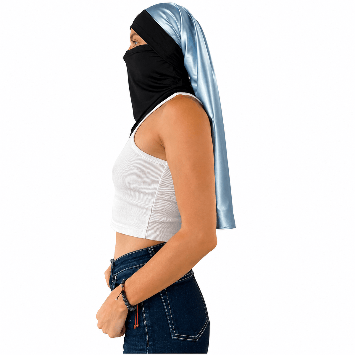Pescuezo Doble Hijuepeta Satín Azul 70cms - Pescuezo