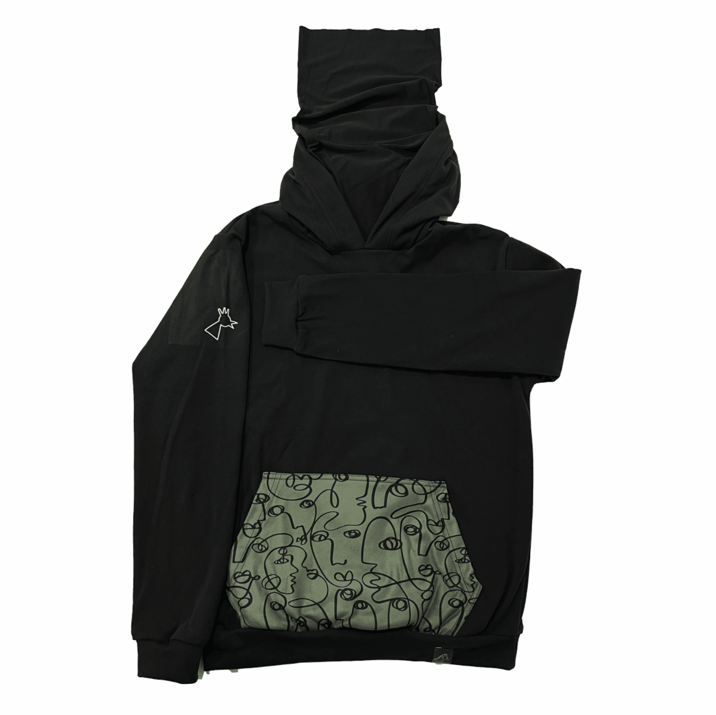 Pesjudi Térmico Doodle Negro Bolsillo Verde - Pescuezo