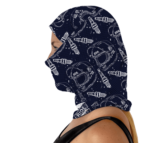 Peto Casco Ride Azul - Pescuezo