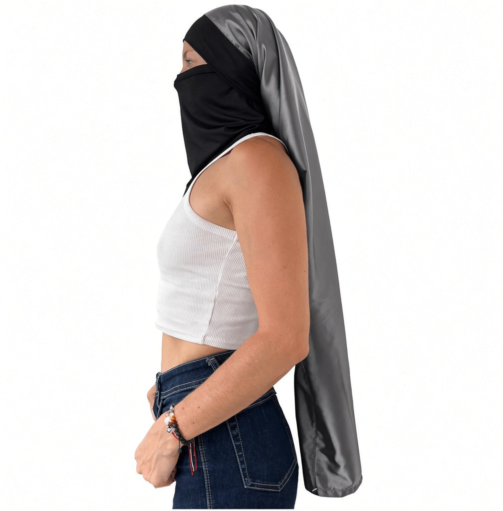 Pescuezo Doble Hijuepeta Satín Gris 100cms