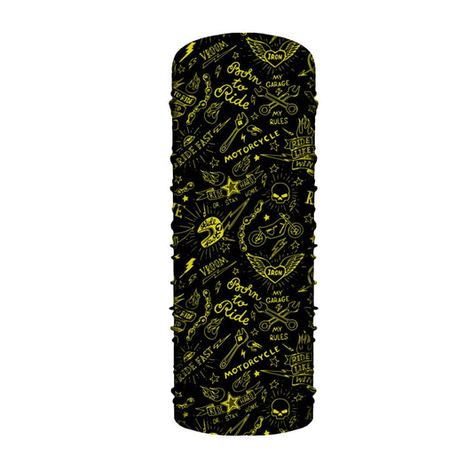 Microfibra Tatoo Moto Amarillo - Pescuezo